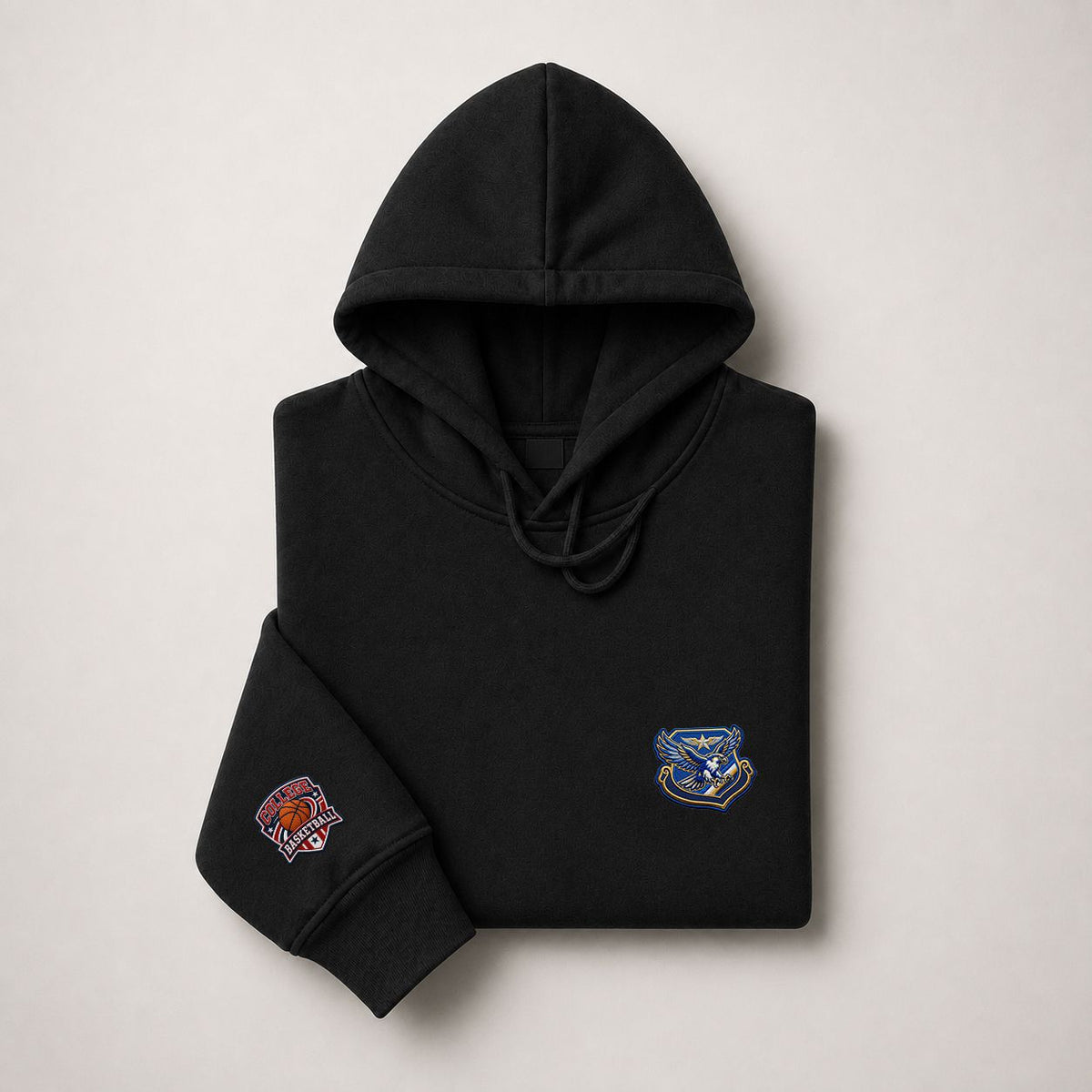 001 Air Force Falcons Pullover Hoodie - Embroidered Logo Fleece Sweatshirt
