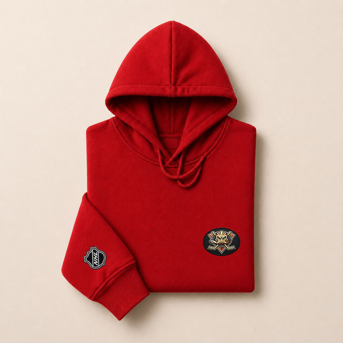 001 Anaheim Ducks Pullover Hoodie - Embroidered Logo Fleece Sweatshirt