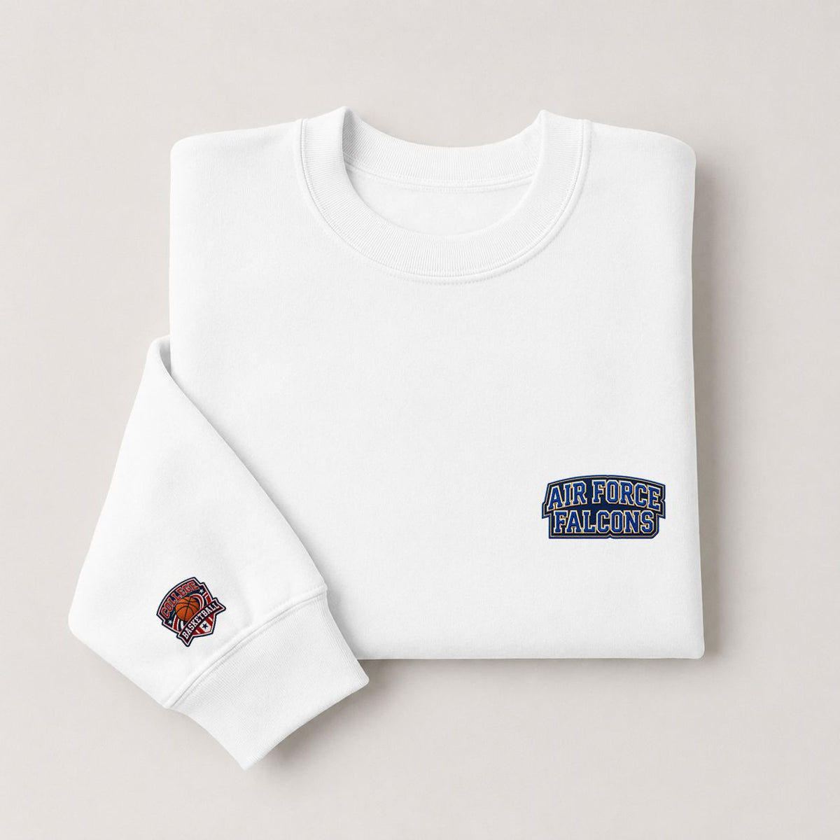 002 Air Force Falcons Embroidered Logo Crewneck Sweatshirt - Unisex Adult Pullover