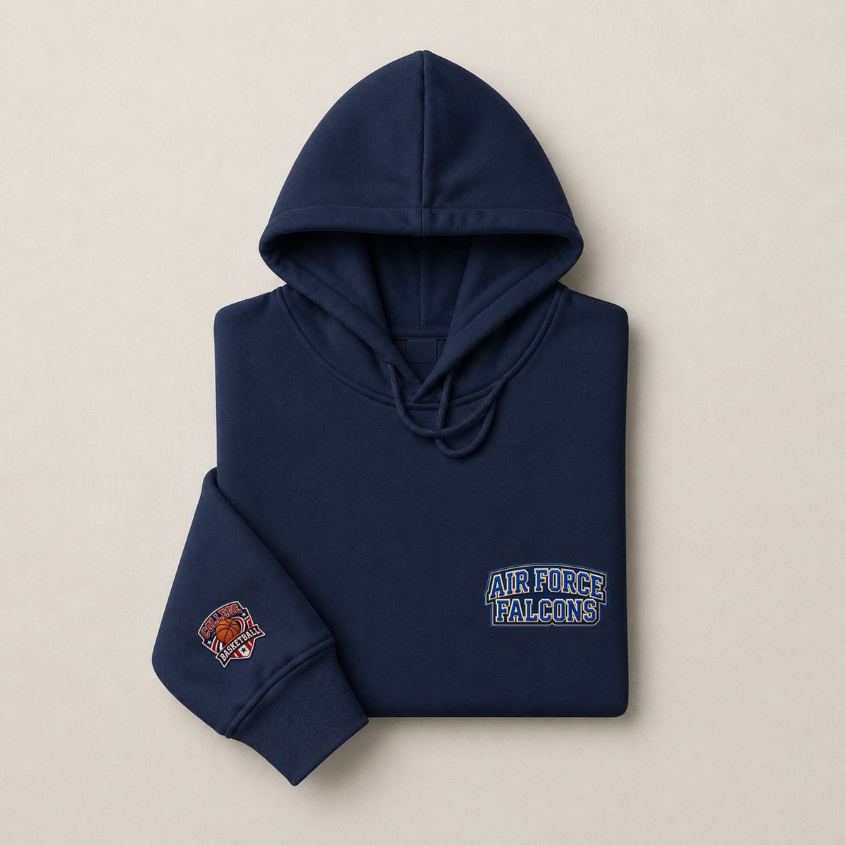 002 Air Force Falcons Pullover Hoodie - Embroidered Logo Fleece Sweatshirt