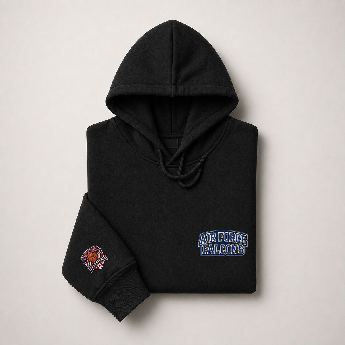 002 Air Force Falcons Pullover Hoodie - Embroidered Logo Fleece Sweatshirt