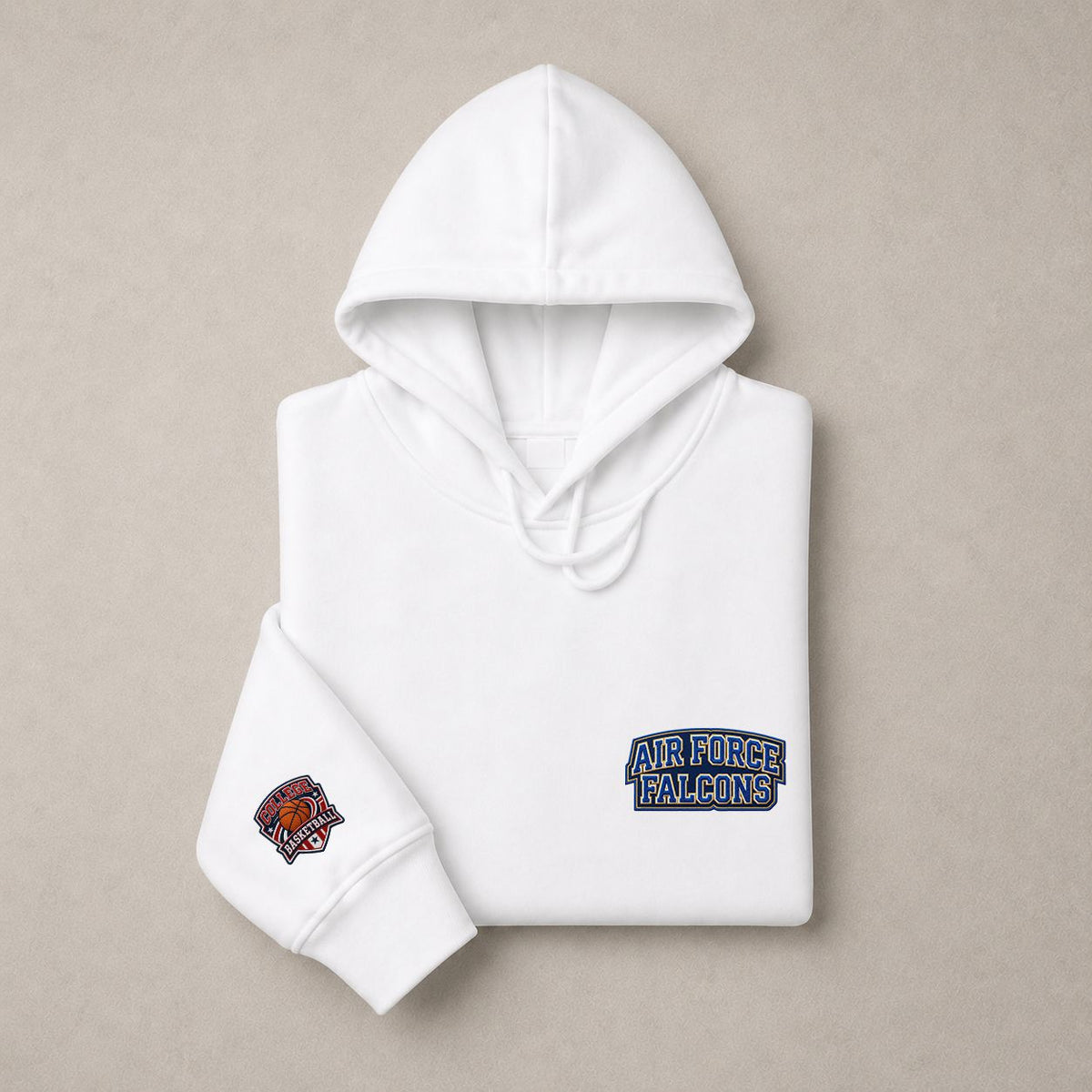 002 Air Force Falcons Pullover Hoodie - Embroidered Logo Fleece Sweatshirt