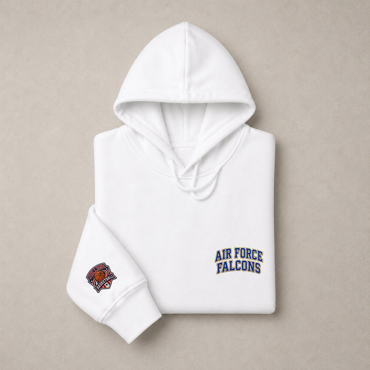 002 Air Force Falcons Pullover Hoodie - Embroidered Logo Fleece Sweatshirt