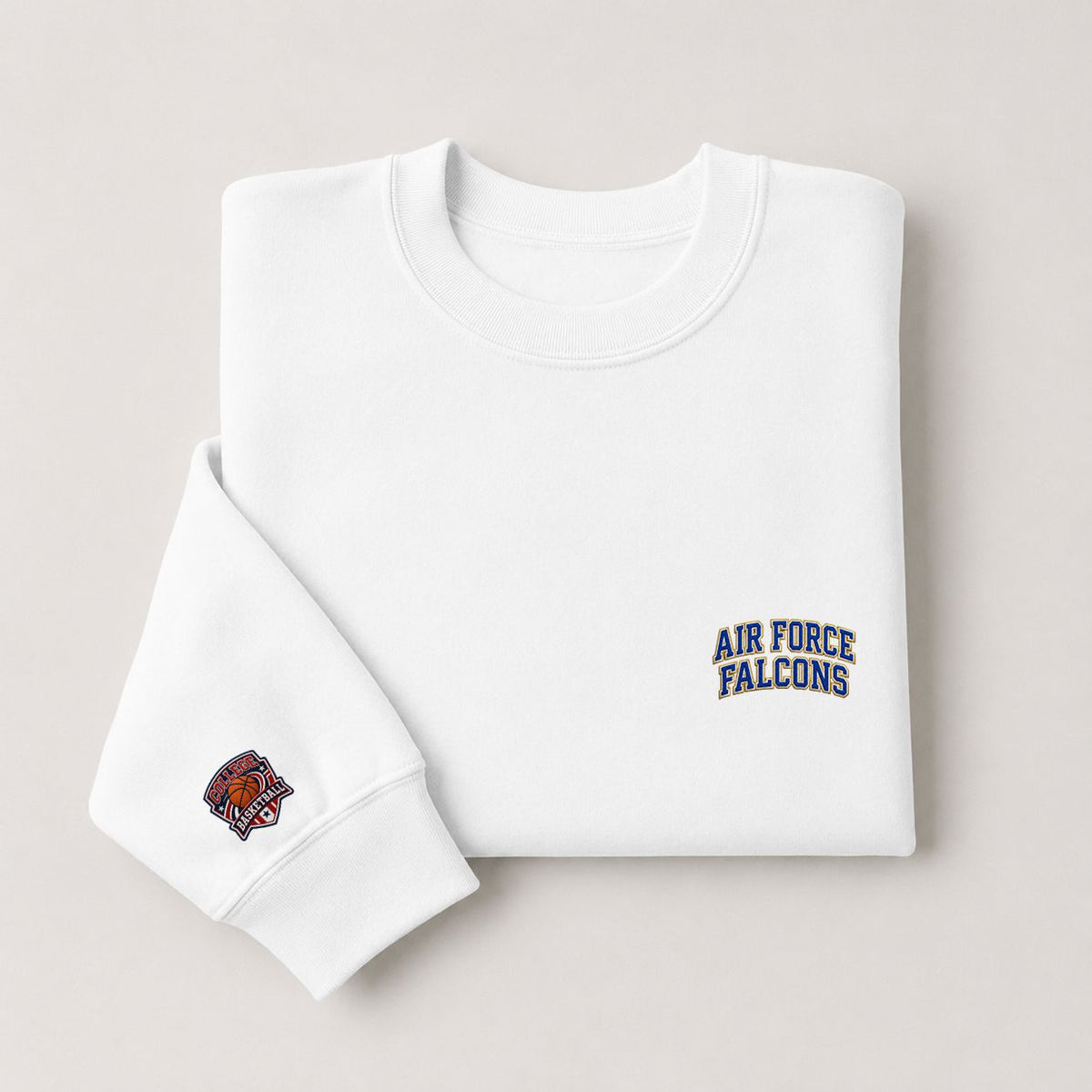 002 Air Force Falcons Embroidered Logo Crewneck Sweatshirt - Unisex Adult Pullover
