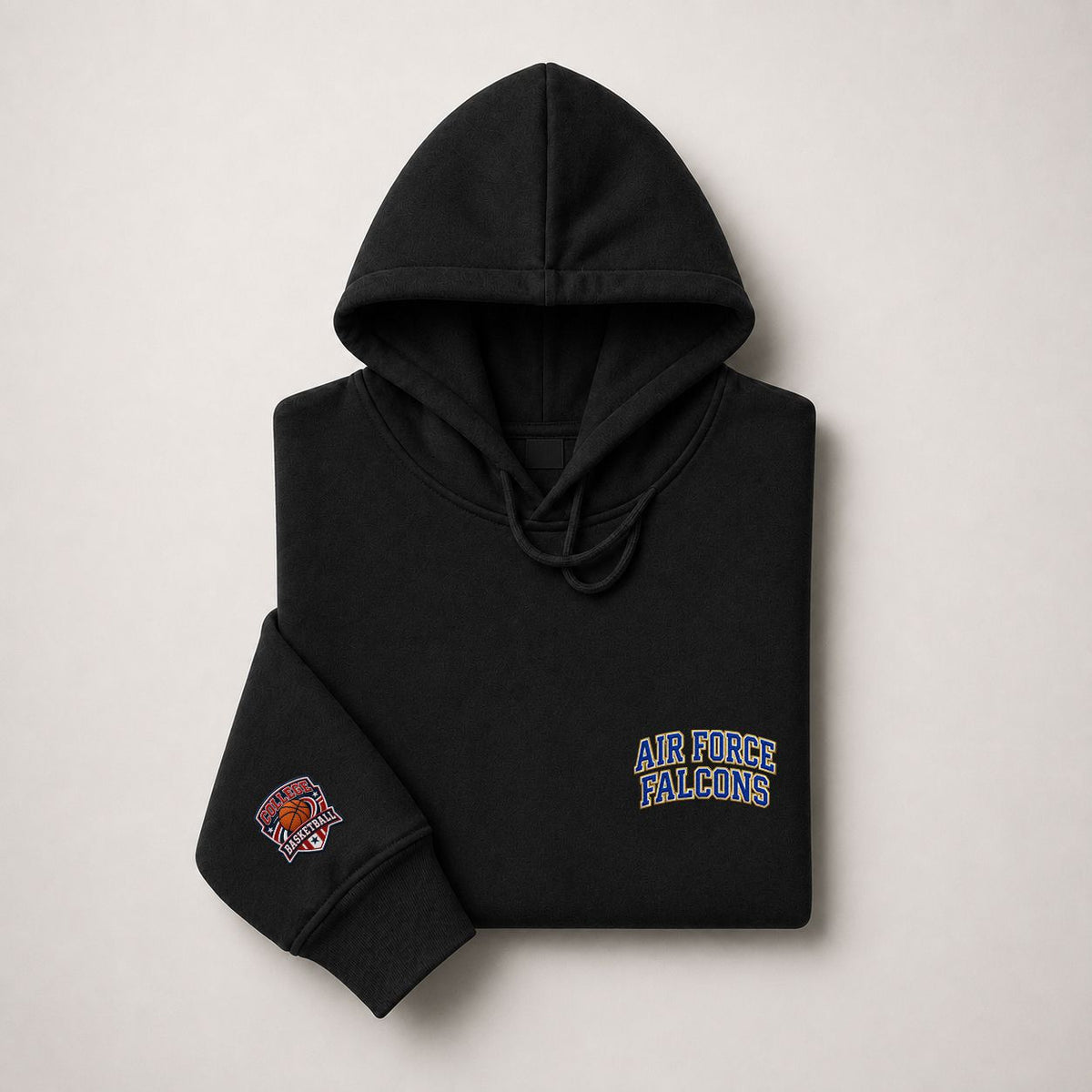002 Air Force Falcons Pullover Hoodie - Embroidered Logo Fleece Sweatshirt