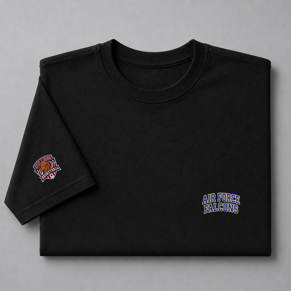 002 Air Force Falcons Embroidered Logo Puff Embroidered Logo T-Shirt - Unisex Short Sleeve Tee