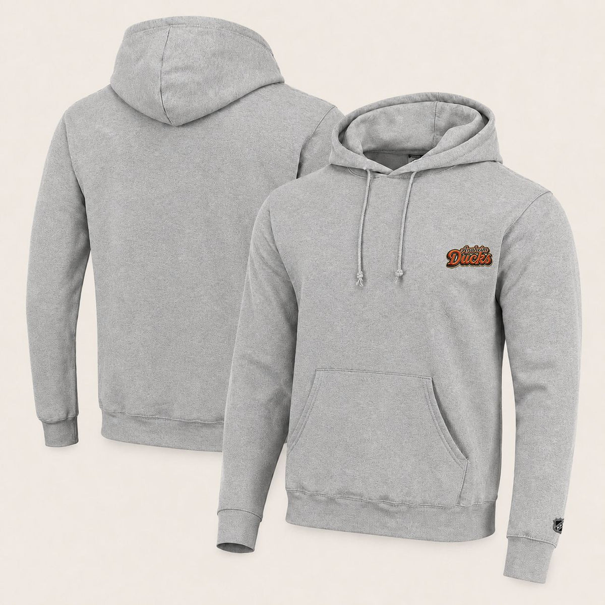 002 Anaheim Ducks Pullover Hoodie - Embroidered Logo Fleece Sweatshirt