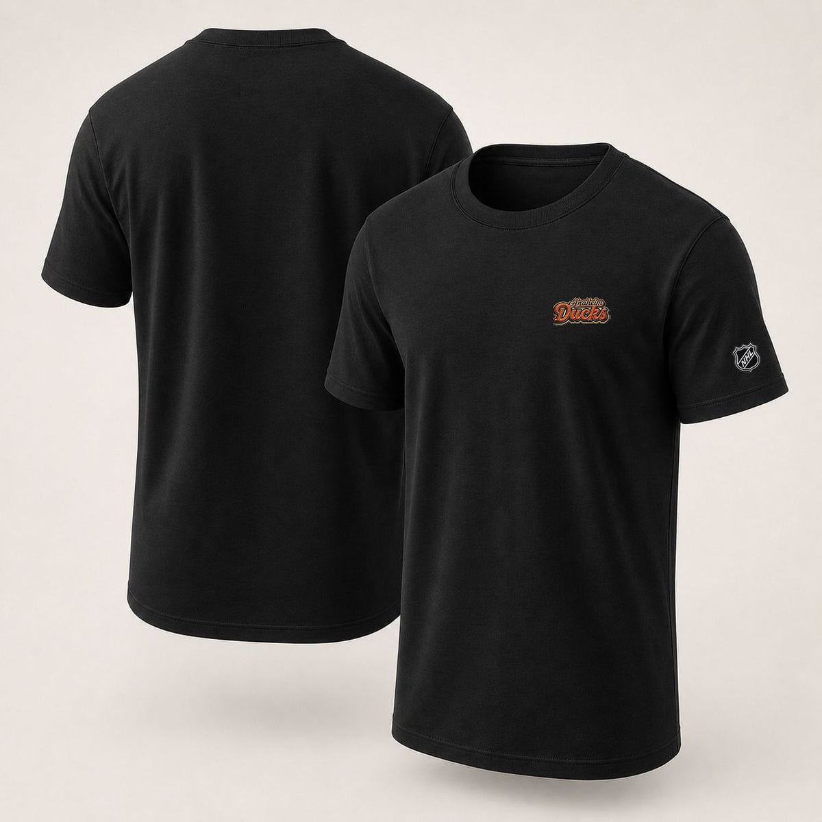 002 Anaheim Ducks Puff Embroidered Logo T-Shirt - Unisex Short Sleeve Tee