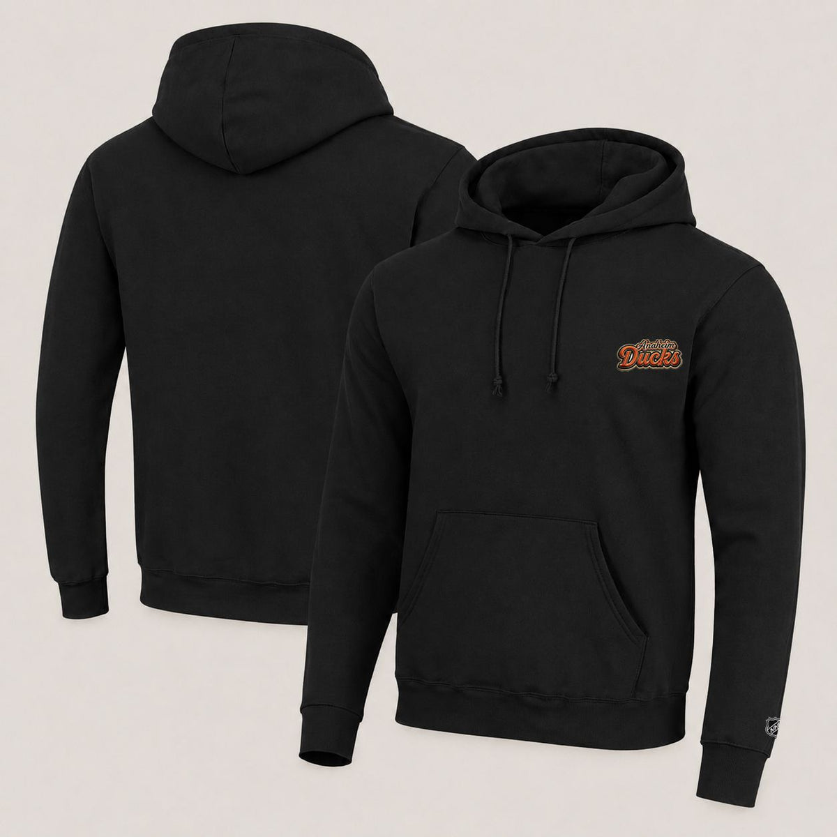 002 Anaheim Ducks Pullover Hoodie - Embroidered Logo Fleece Sweatshirt