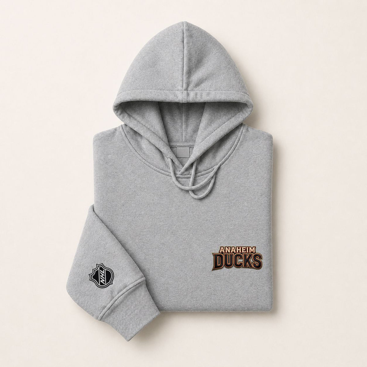 002 Anaheim Ducks Pullover Hoodie - Embroidered Logo Fleece Sweatshirt