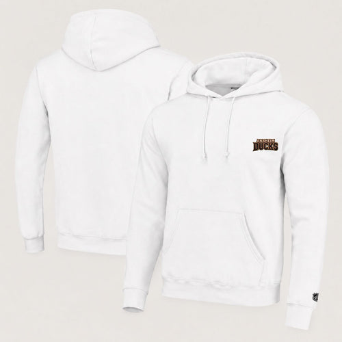 002 Anaheim Ducks Pullover Hoodie - Embroidered Logo Fleece Sweatshirt