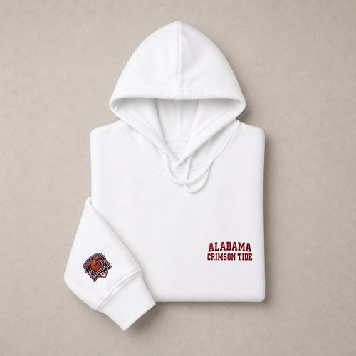 005 Alabama Crimson Tide Pullover Hoodie - Embroidered Logo Fleece Sweatshirt