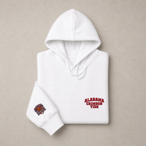 005 Alabama Crimson Tide Pullover Hoodie - Embroidered Logo Fleece Sweatshirt