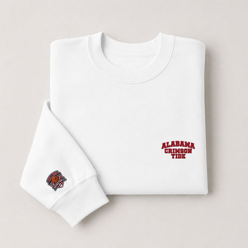 005 Alabama Crimson Tide Embroidered Logo Crewneck Sweatshirt - Unisex Adult Pullover
