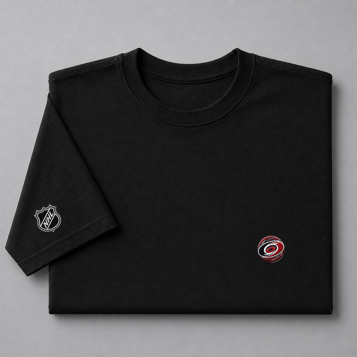 013 Carolina Hurricanes Puff Embroidered Logo T-Shirt - Unisex Short Sleeve Tee