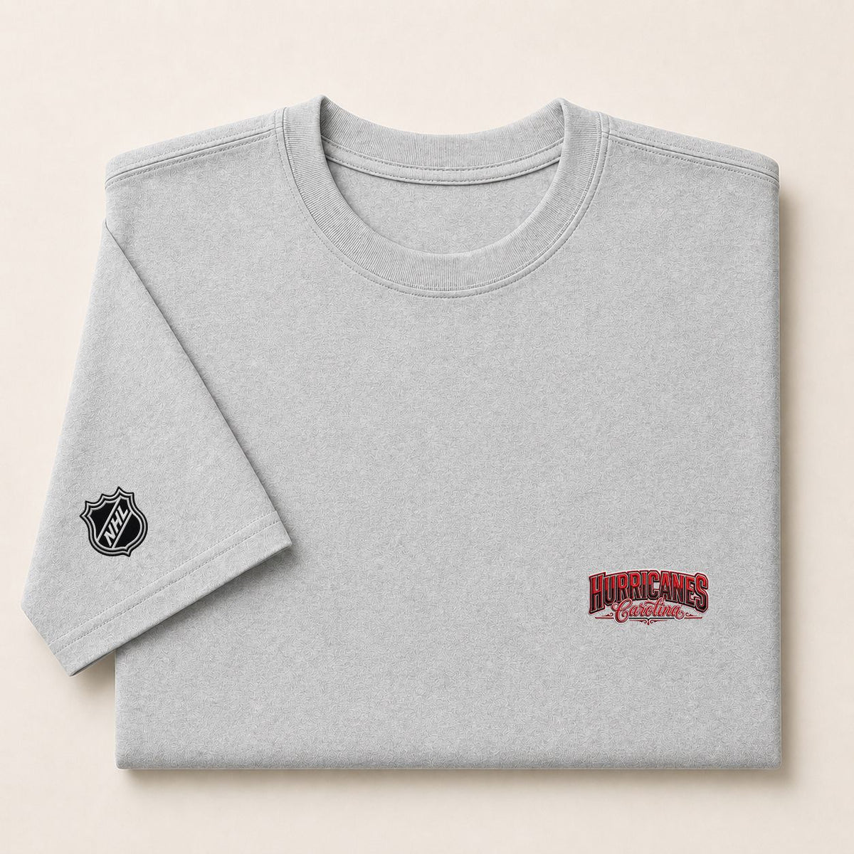 014 Carolina Hurricanes Puff Embroidered Logo T-Shirt - Unisex Short Sleeve Tee