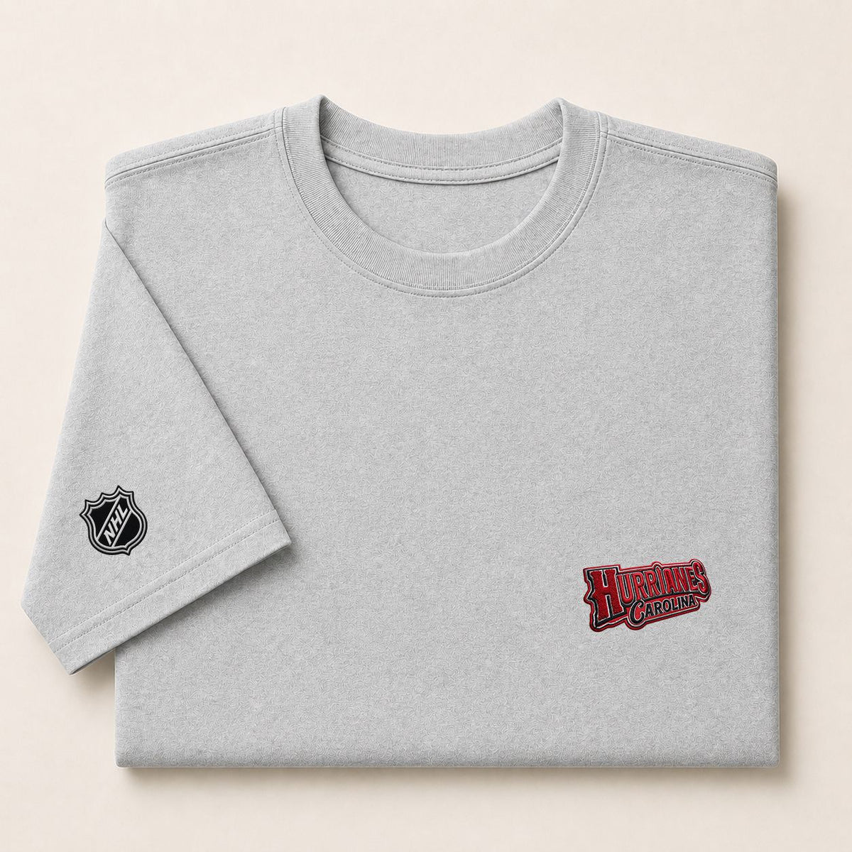 014 Carolina Hurricanes Puff Embroidered Logo T-Shirt - Unisex Short Sleeve Tee