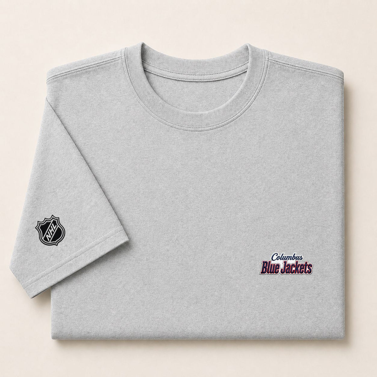 023 Columbus Blue Jackets Puff Embroidered Logo T-Shirt - Unisex Short Sleeve Tee
