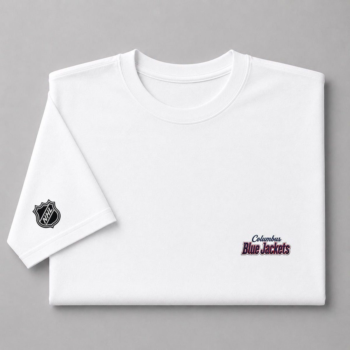 023 Columbus Blue Jackets Puff Embroidered Logo T-Shirt - Unisex Short Sleeve Tee