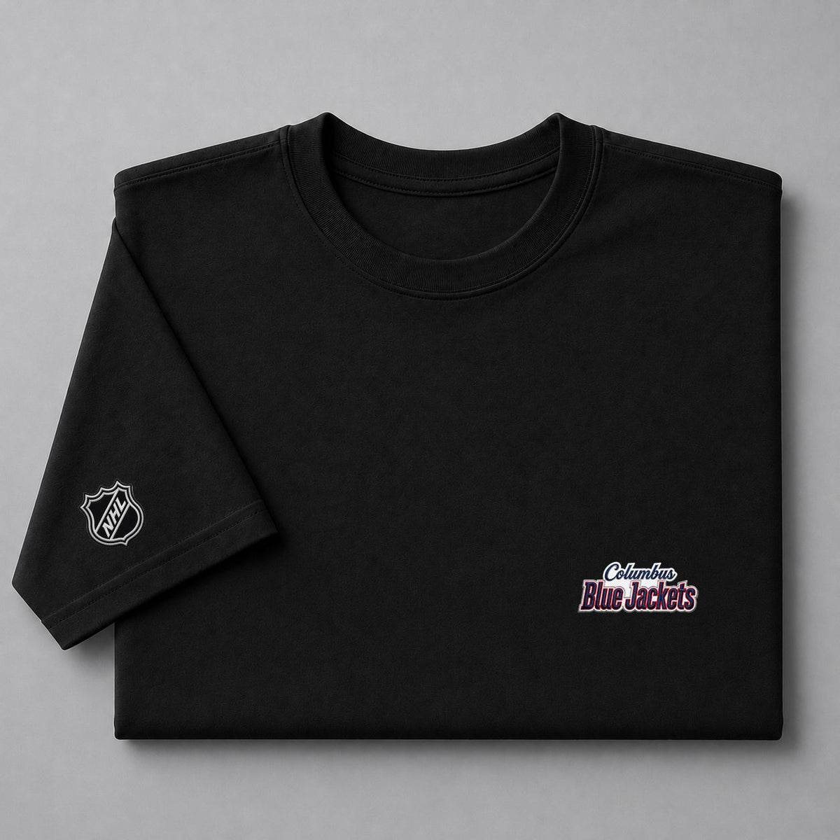 023 Columbus Blue Jackets Puff Embroidered Logo T-Shirt - Unisex Short Sleeve Tee