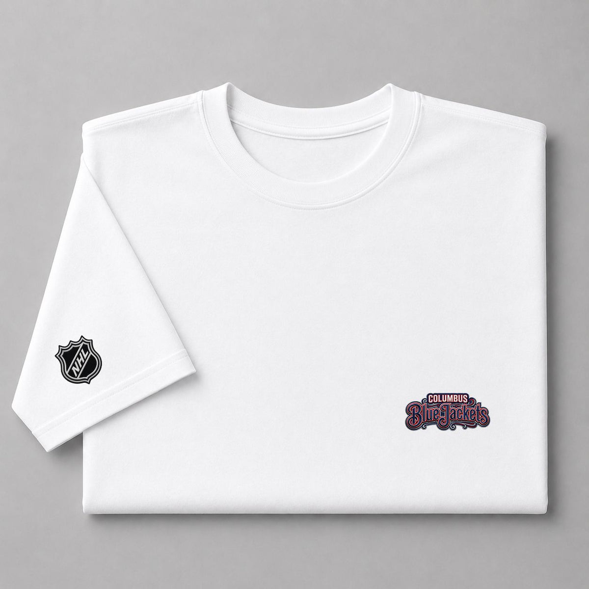 023 Columbus Blue Jackets Puff Embroidered Logo T-Shirt - Unisex Short Sleeve Tee