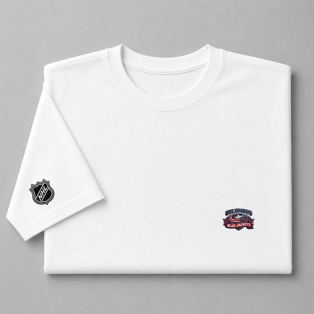 024 Columbus Blue Jackets Puff Embroidered Logo T-Shirt - Unisex Short Sleeve Tee