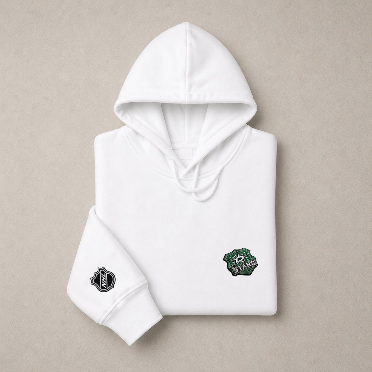 027 Dallas Stars Pullover Hoodie - Embroidered Logo Fleece Sweatshirt