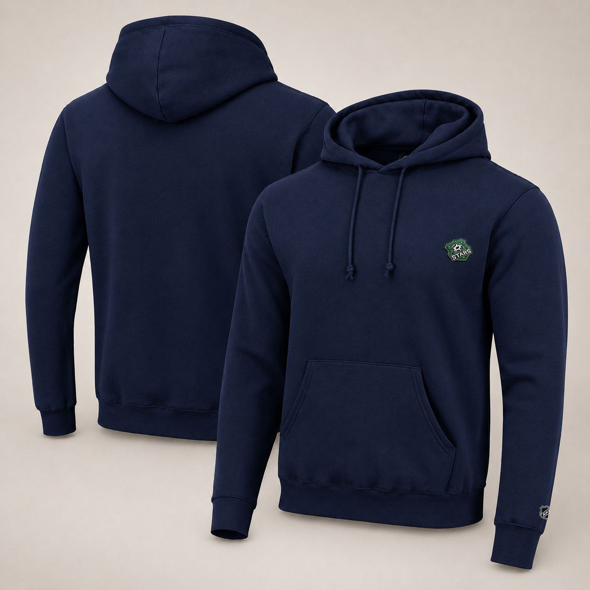 027 Dallas Stars Pullover Hoodie - Embroidered Logo Fleece Sweatshirt