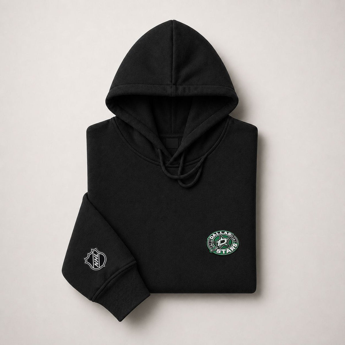 027 Dallas Stars Pullover Hoodie - Embroidered Logo Fleece Sweatshirt