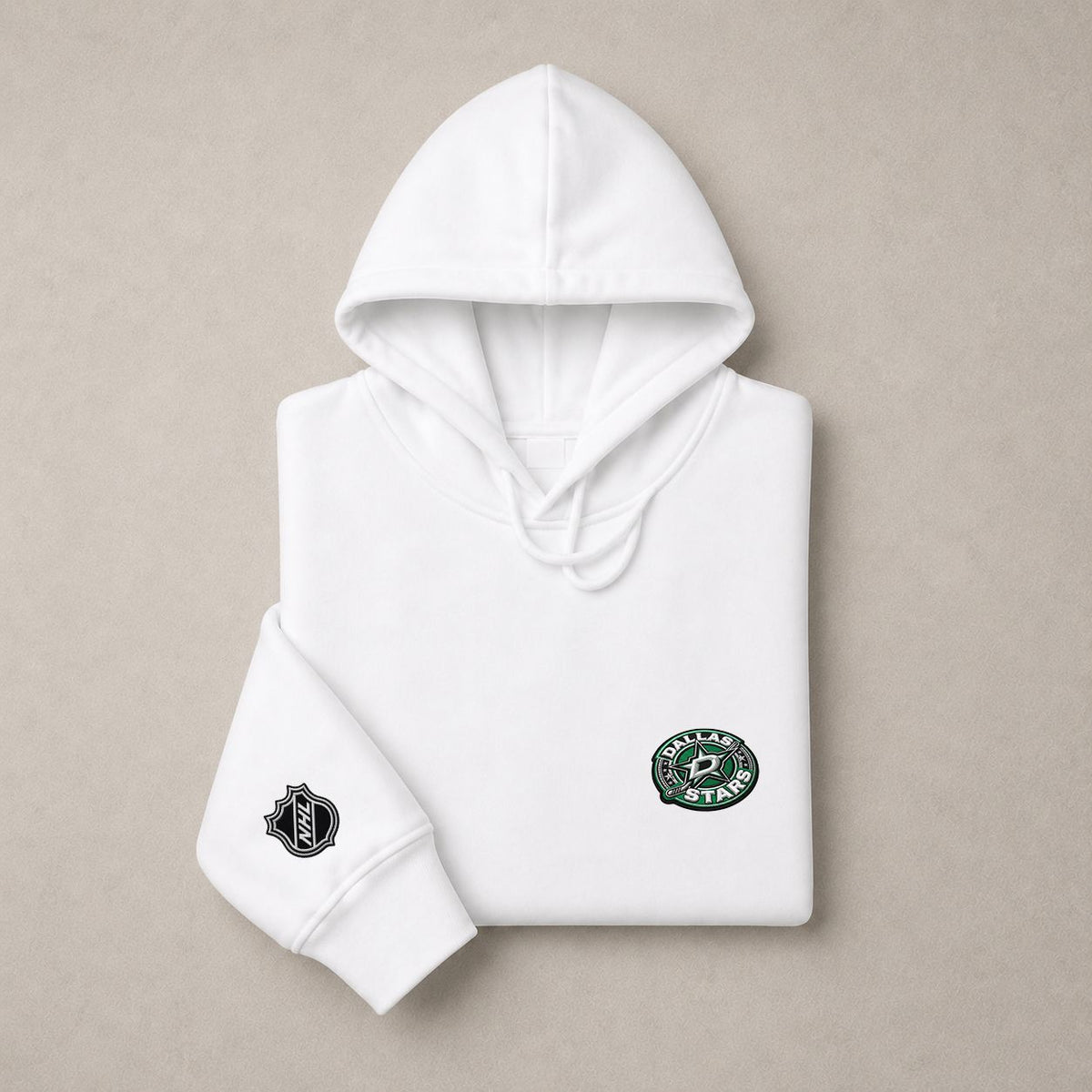 027 Dallas Stars Pullover Hoodie - Embroidered Logo Fleece Sweatshirt