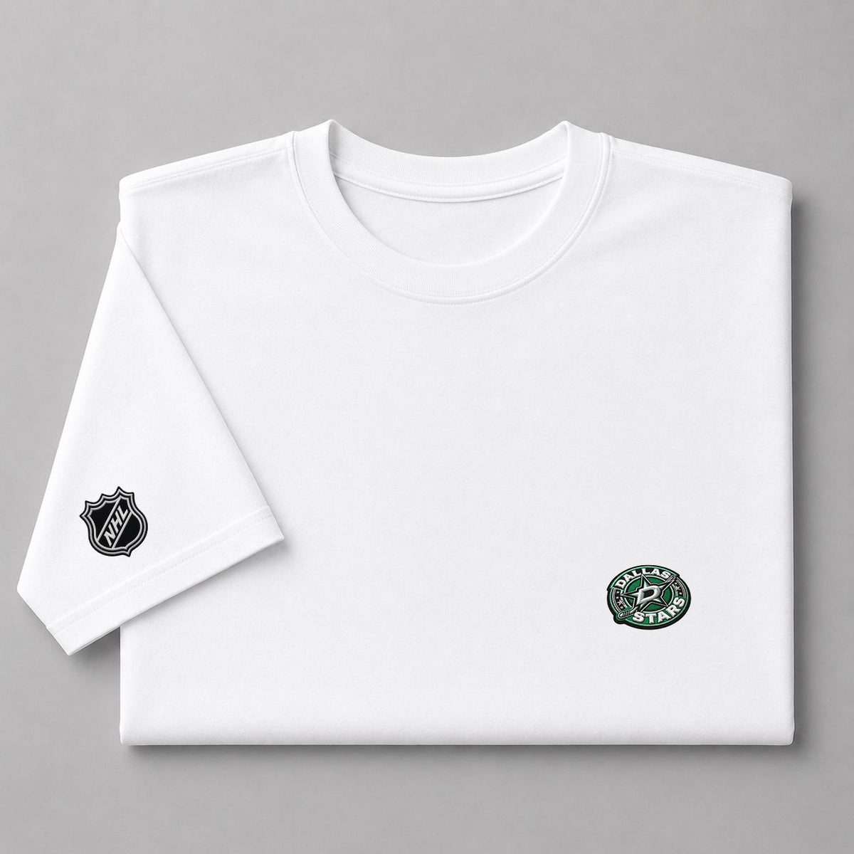 027 Dallas Stars Puff Embroidered Logo T-Shirt - Unisex Short Sleeve Tee