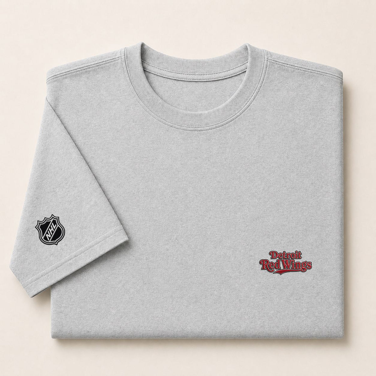 029 Detroit Red Wings Puff Embroidered Logo T-Shirt - Unisex Short Sleeve Tee