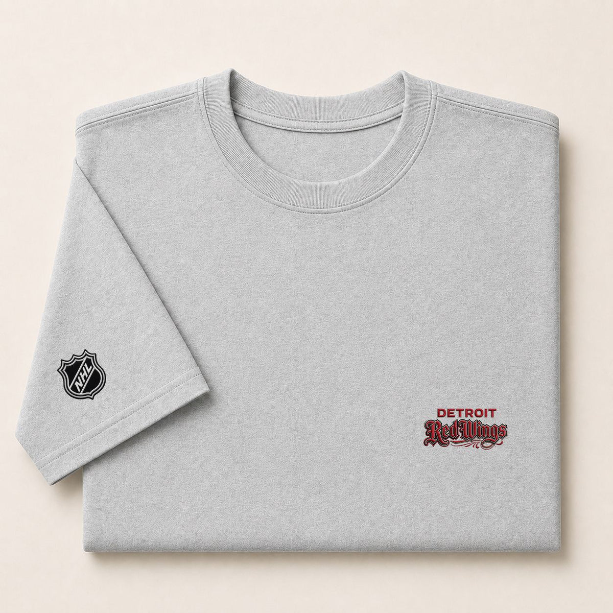 029 Detroit Red Wings Puff Embroidered Logo T-Shirt - Unisex Short Sleeve Tee
