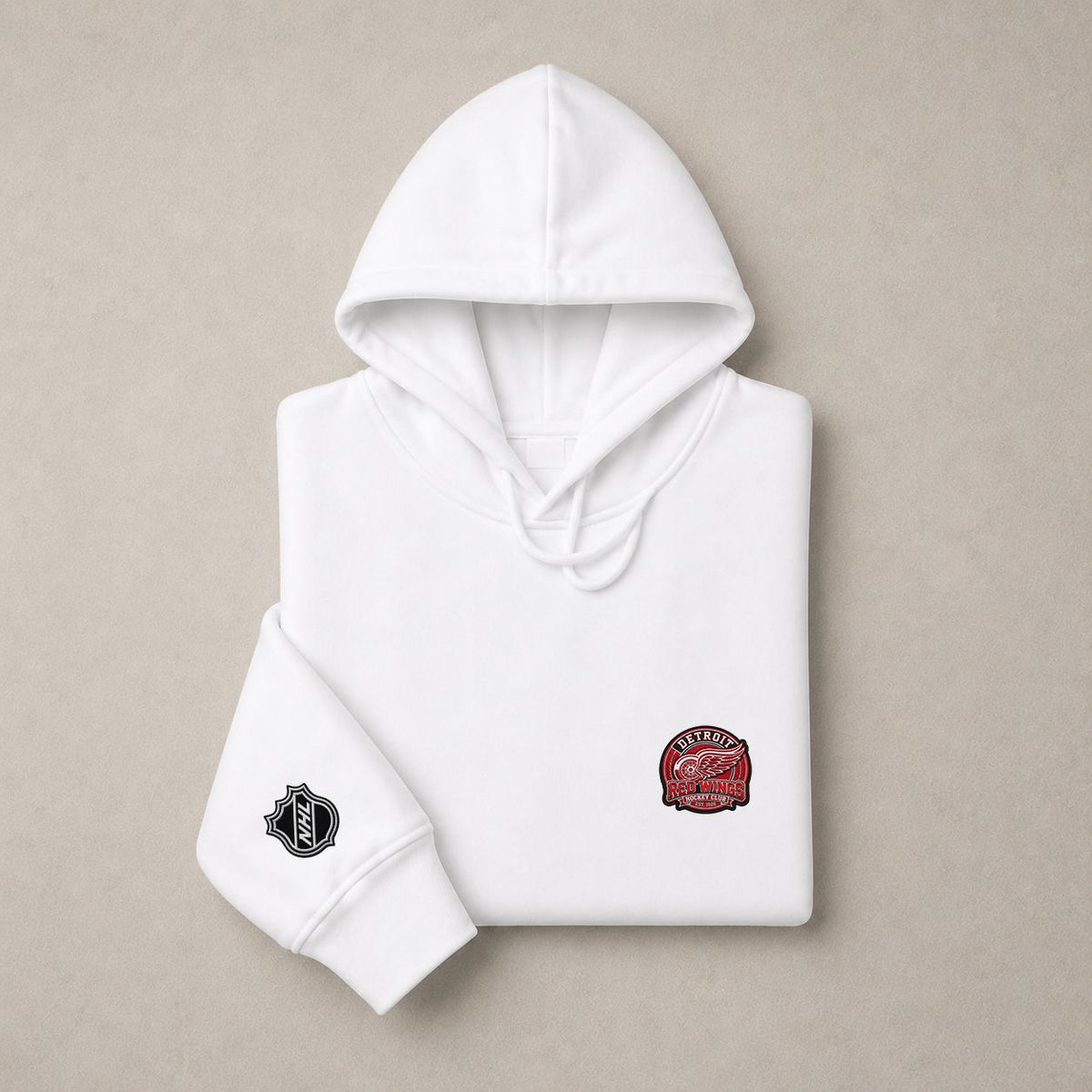 030 Detroit Red Wings Pullover Hoodie - Embroidered Logo Fleece Sweatshirt
