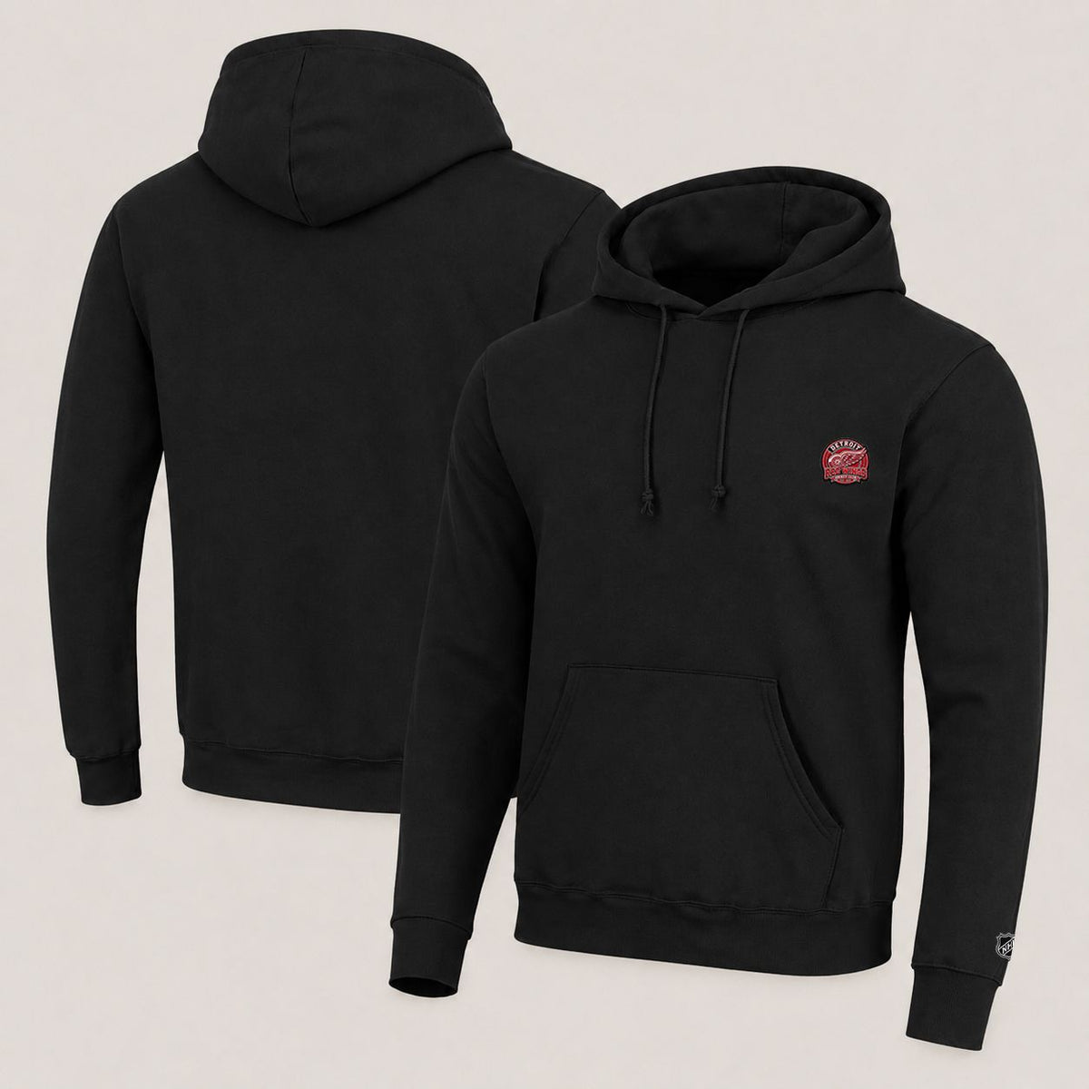030 Detroit Red Wings Pullover Hoodie - Embroidered Logo Fleece Sweatshirt