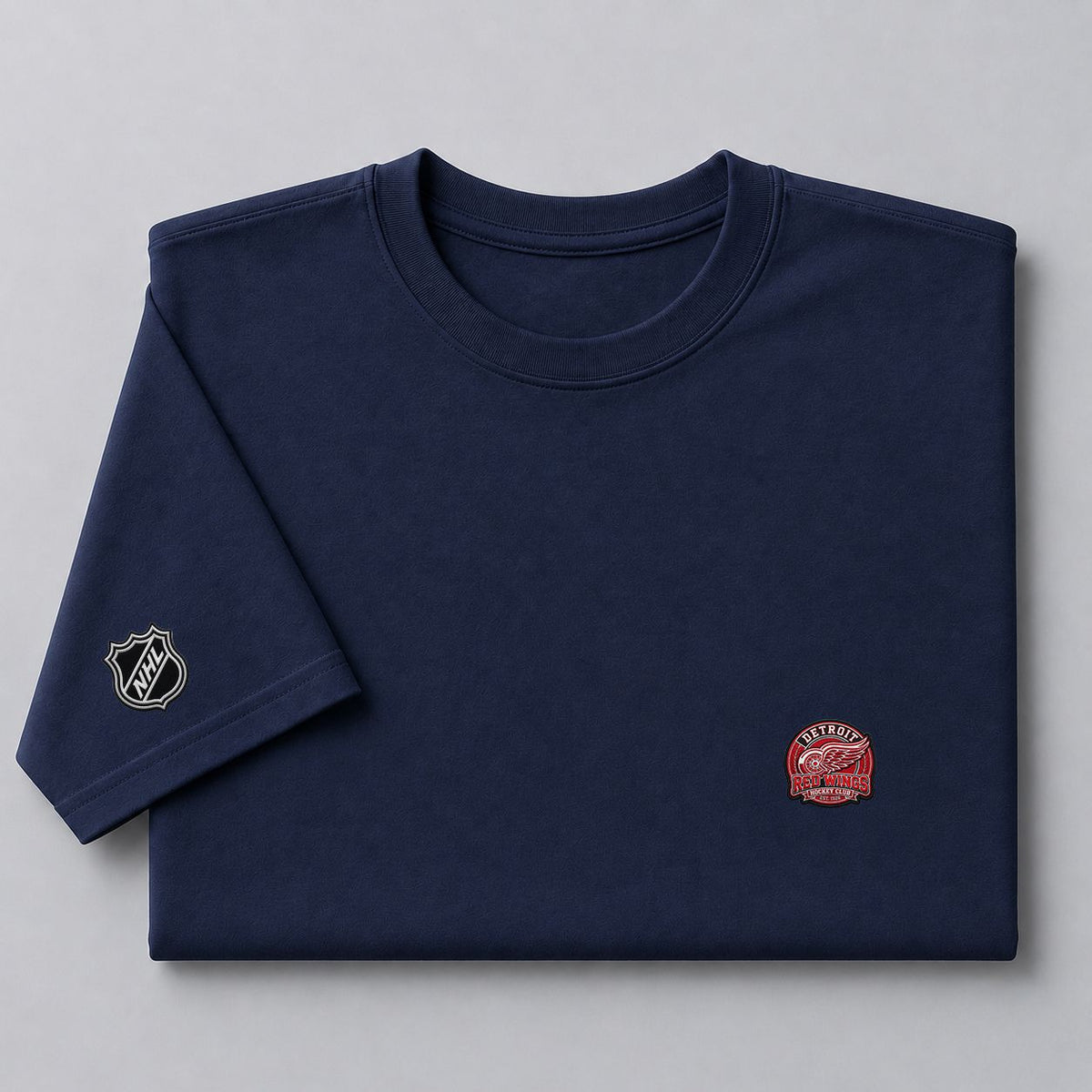 030 Detroit Red Wings Puff Embroidered Logo T-Shirt - Unisex Short Sleeve Tee