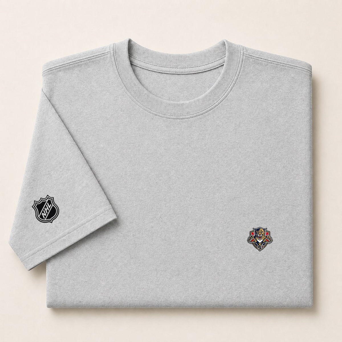 034 Florida Panthers Puff Embroidered Logo T-Shirt - Unisex Short Sleeve Tee
