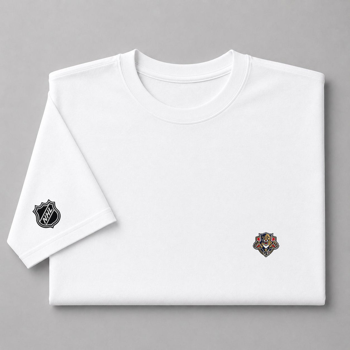034 Florida Panthers Puff Embroidered Logo T-Shirt - Unisex Short Sleeve Tee