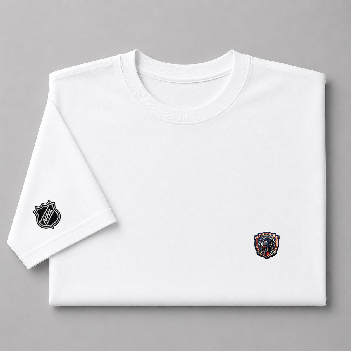034 Florida Panthers Puff Embroidered Logo T-Shirt - Unisex Short Sleeve Tee