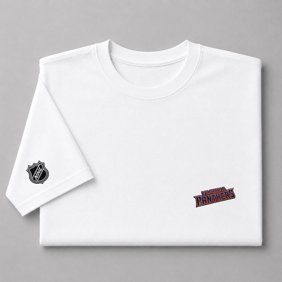 035 Florida Panthers Puff Embroidered Logo T-Shirt - Unisex Short Sleeve Tee