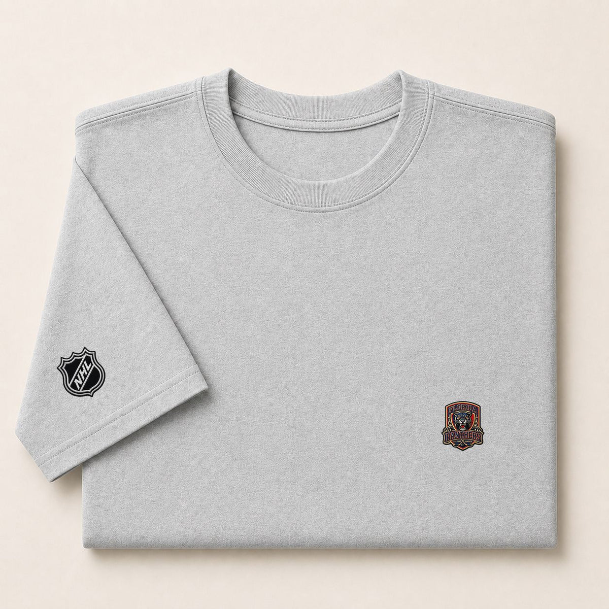 036 Florida Panthers Puff Embroidered Logo T-Shirt - Unisex Short Sleeve Tee