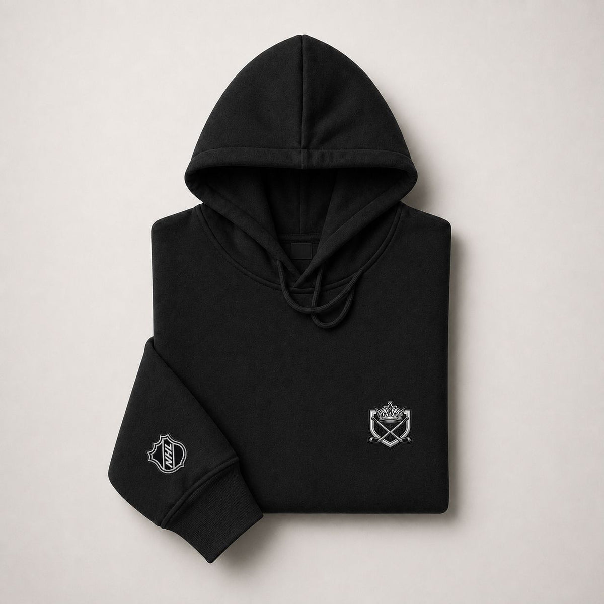 037 Los Angeles Kings Pullover Hoodie - Embroidered Logo Fleece Sweatshirt
