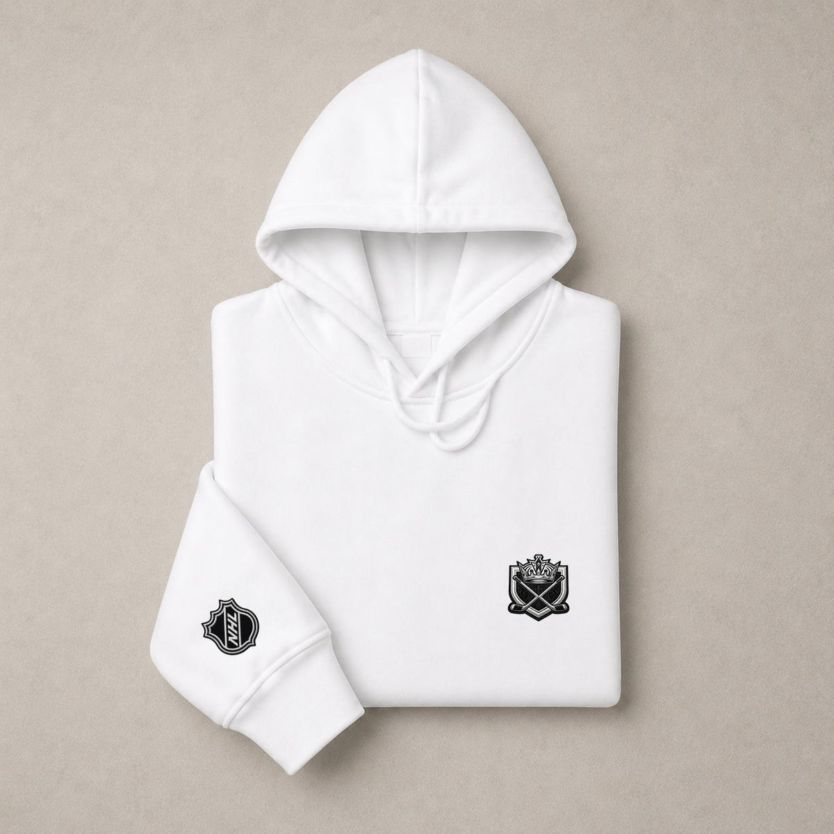 037 Los Angeles Kings Pullover Hoodie - Embroidered Logo Fleece Sweatshirt