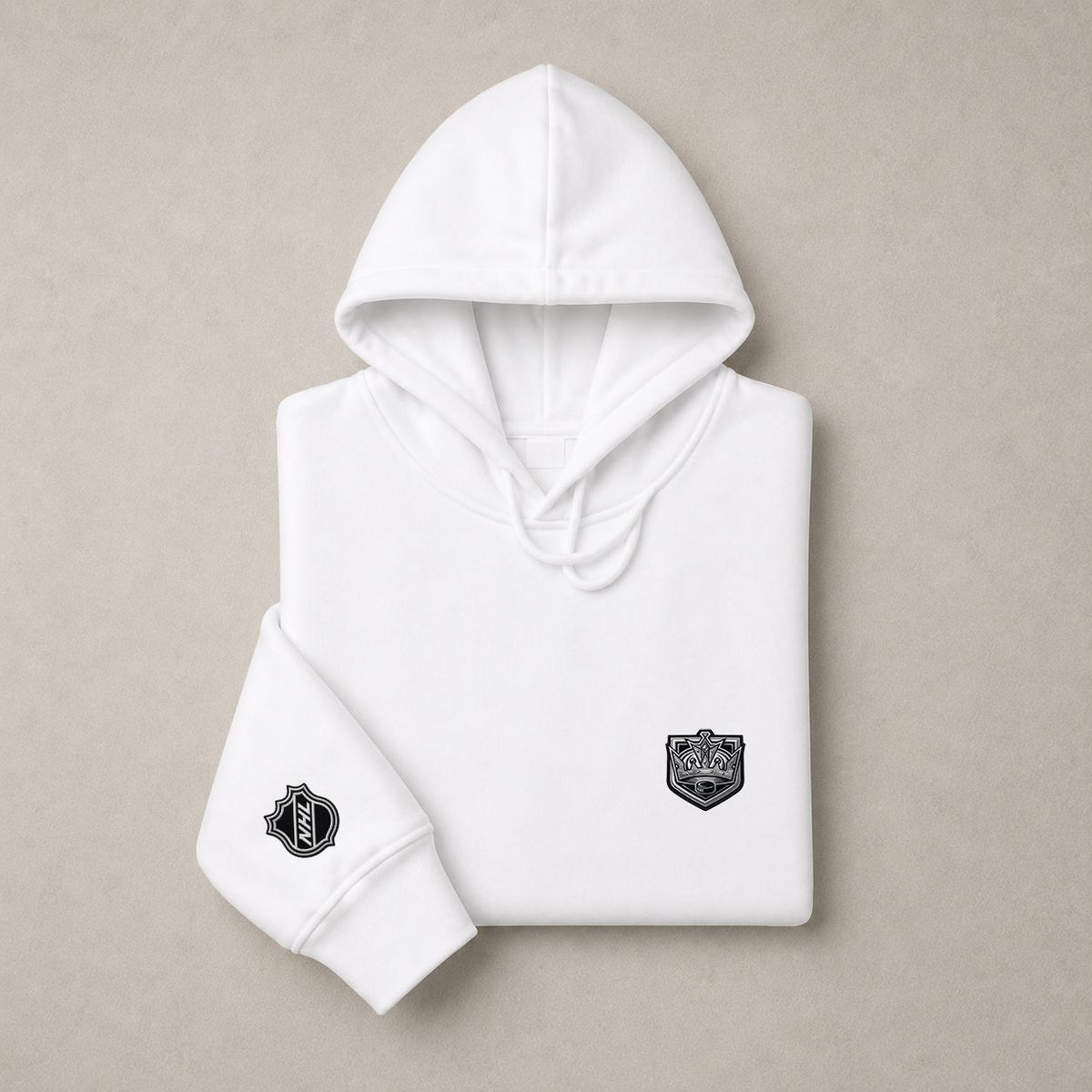 037 Los Angeles Kings Pullover Hoodie - Embroidered Logo Fleece Sweatshirt