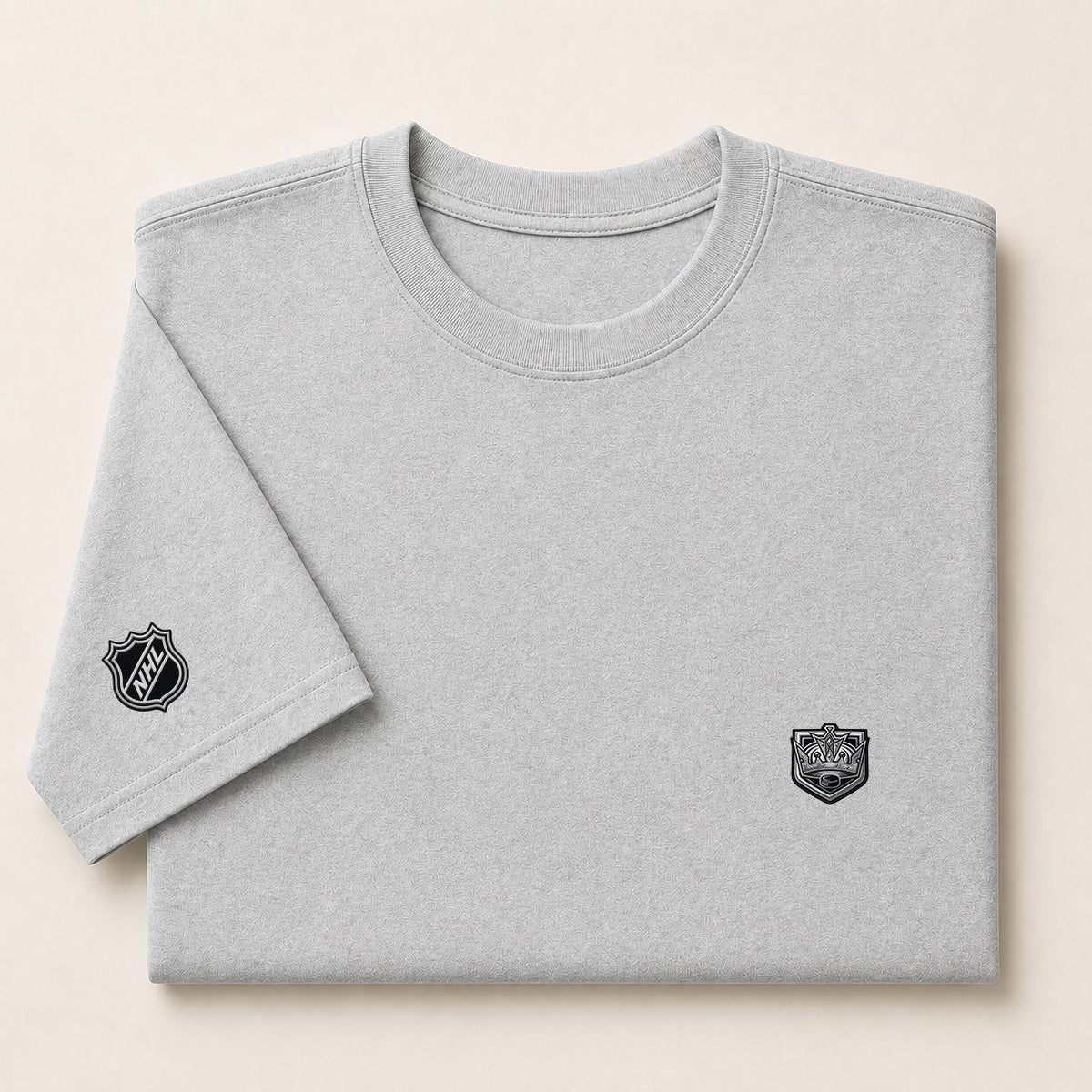 037 Los Angeles Kings Puff Embroidered Logo T-Shirt - Unisex Short Sleeve Tee