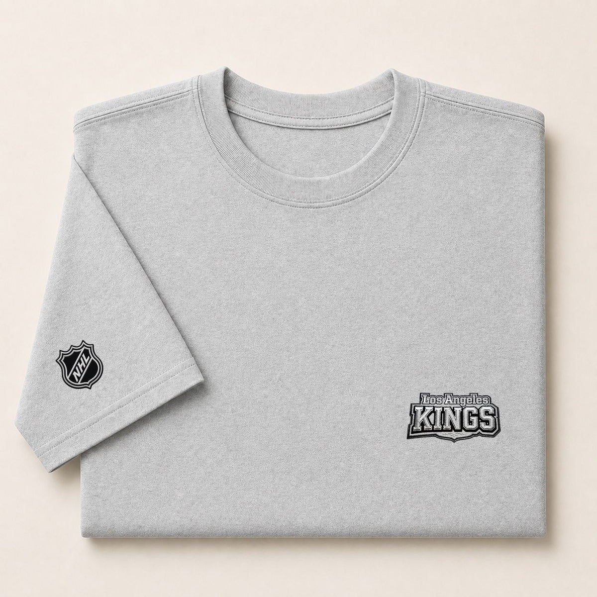 038 Los Angeles Kings Puff Embroidered Logo T-Shirt - Unisex Short Sleeve Tee