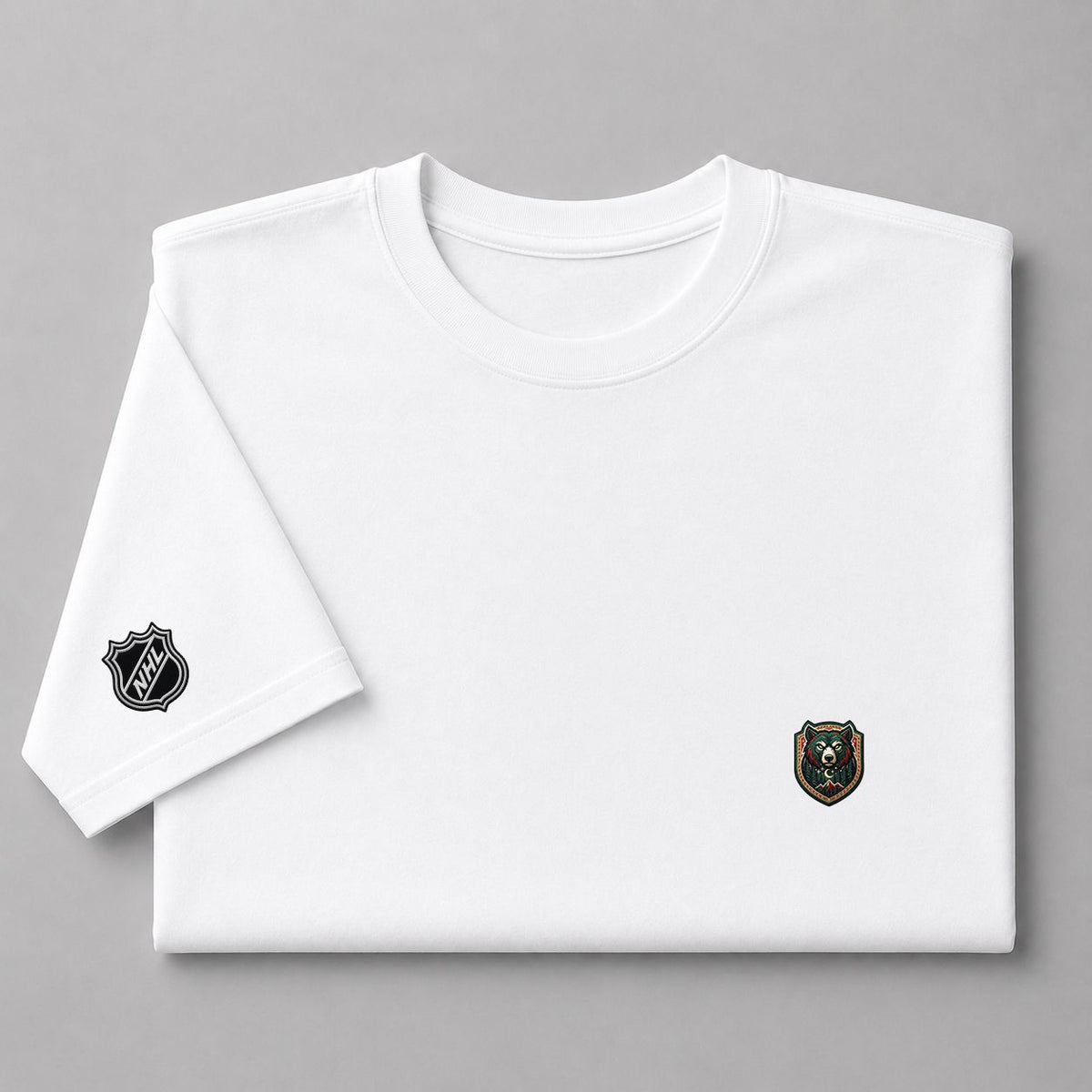 040 Minnesota Wild Puff Embroidered Logo T-Shirt - Unisex Short Sleeve Tee