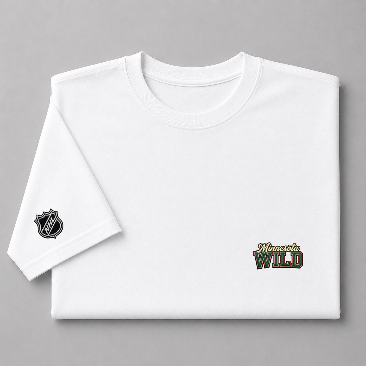 041 Minnesota Wild Puff Embroidered Logo T-Shirt - Unisex Short Sleeve Tee
