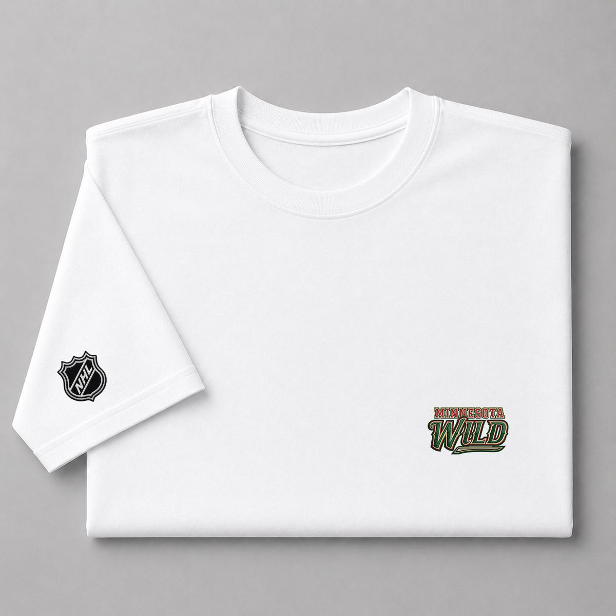 041 Minnesota Wild Puff Embroidered Logo T-Shirt - Unisex Short Sleeve Tee