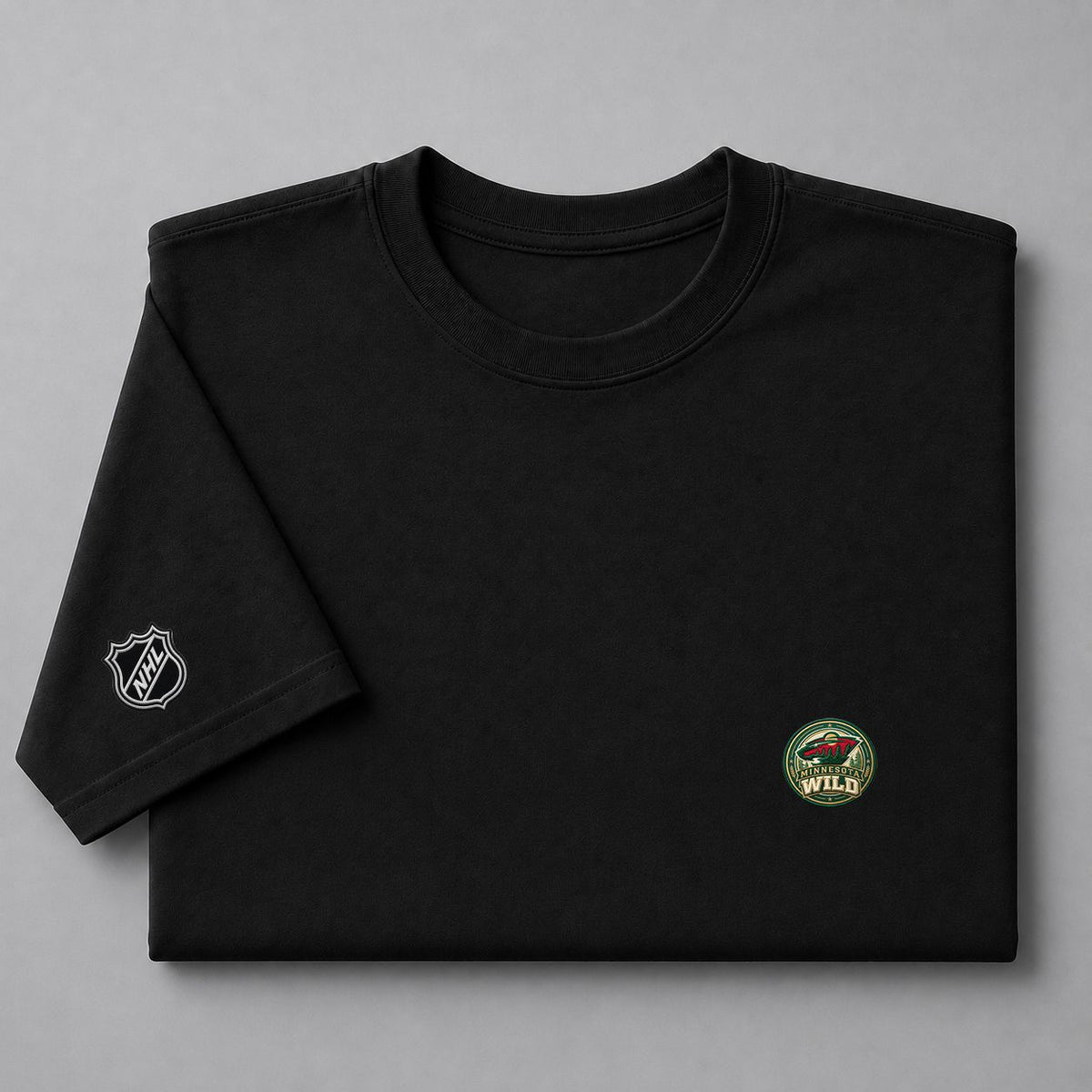 042 Minnesota Wild Puff Embroidered Logo T-Shirt - Unisex Short Sleeve Tee
